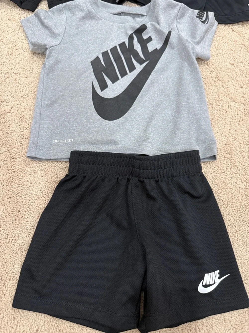 Nike Kids Active Tee & Shorts Set — Gray, Black & Orange Accents - Picture 2 of 8